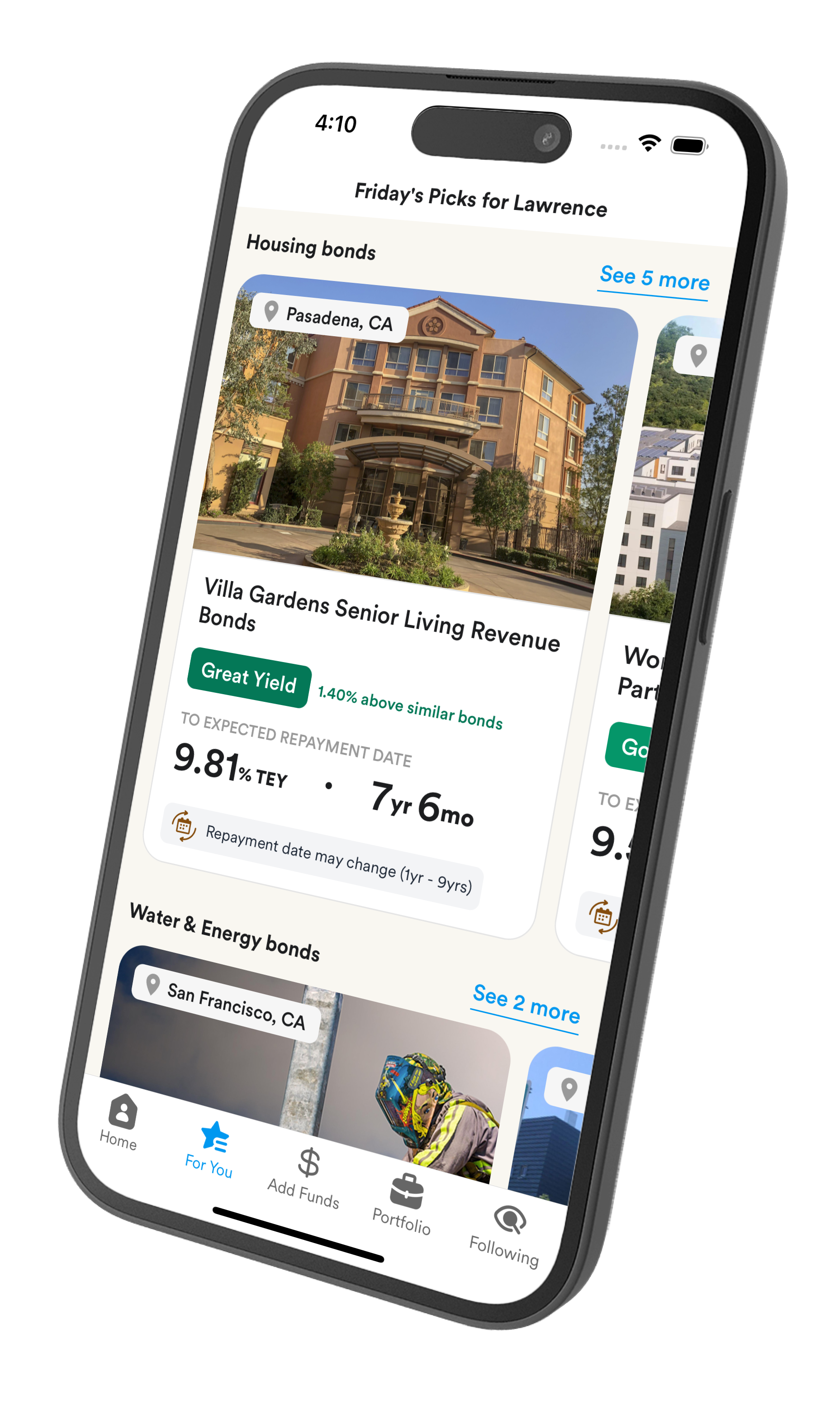 Munifi App - Personalized Bond Recommendations showing Friday's Picks